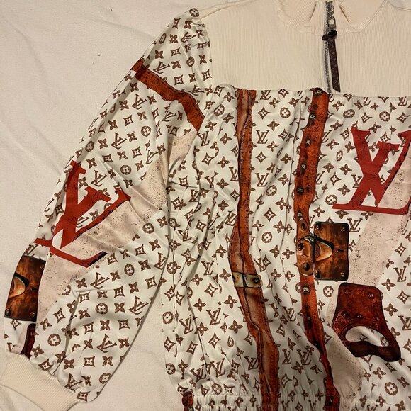 thrifted Louis Vuitton trunk half zip up SZ M - Picture 3 of 10